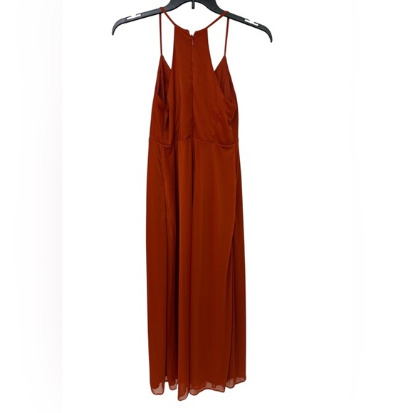 Azazie Rust Maxi Dress Size A8 - Picture 6 of 9